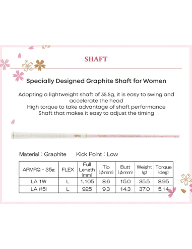 Juego completo golf Honma Sakura Dance y complementos