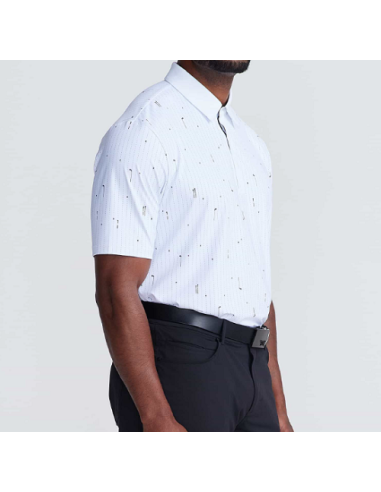 PXG Athletic Fit Golf Icons Pin Stripe men golf polo shirt