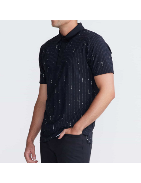 PXG Athletic Fit Golf Icons Pin Stripe men golf polo shirt
