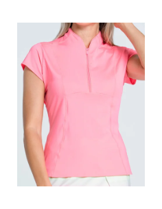 Lucky in Love Swing Zip Short Sleeve women golf Polo shirt
