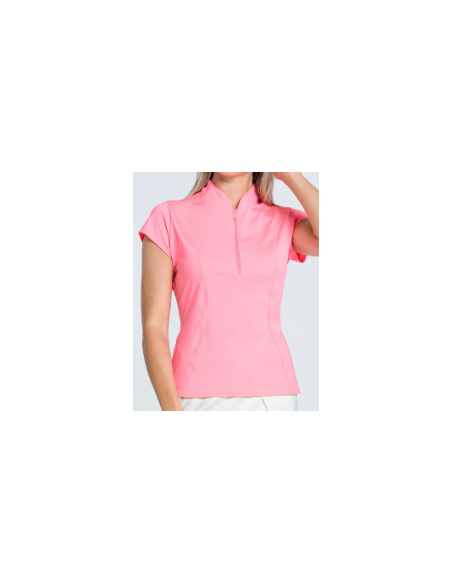 Lucky in Love Swing Zip Short Sleeve women golf Polo shirt