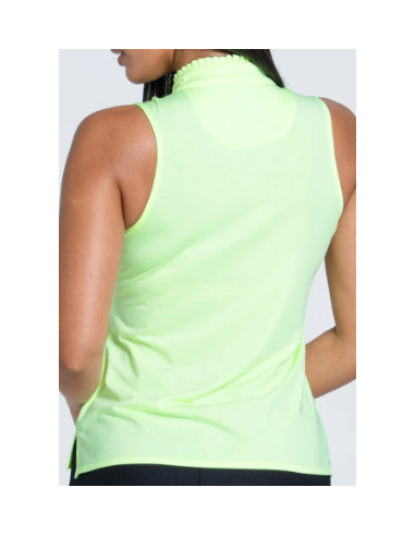 Lucky in Love Pleated Placket Sleeveless women golf Polo shirt