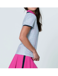 Lucky in Love Lovin' Boucle' Zip Short Sleeve women golf Polo shirt 2