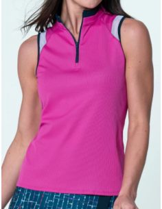 Lucky in Love Color Block Zip Tank women golf  Polo shirt