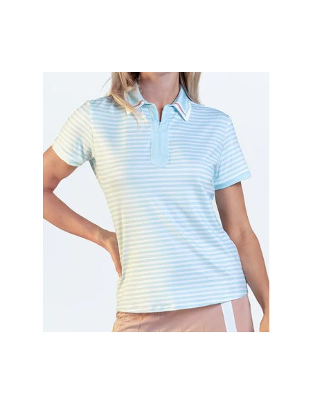 Polo golf mujer Lucky In love Riviera Stripe Short Sleeve