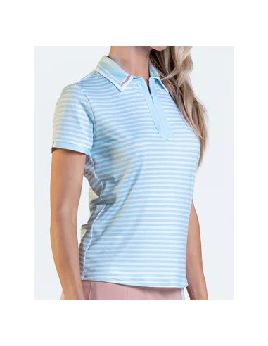 Lucky In love Riviera Stripe Short Sleeve women golf Polo shirt